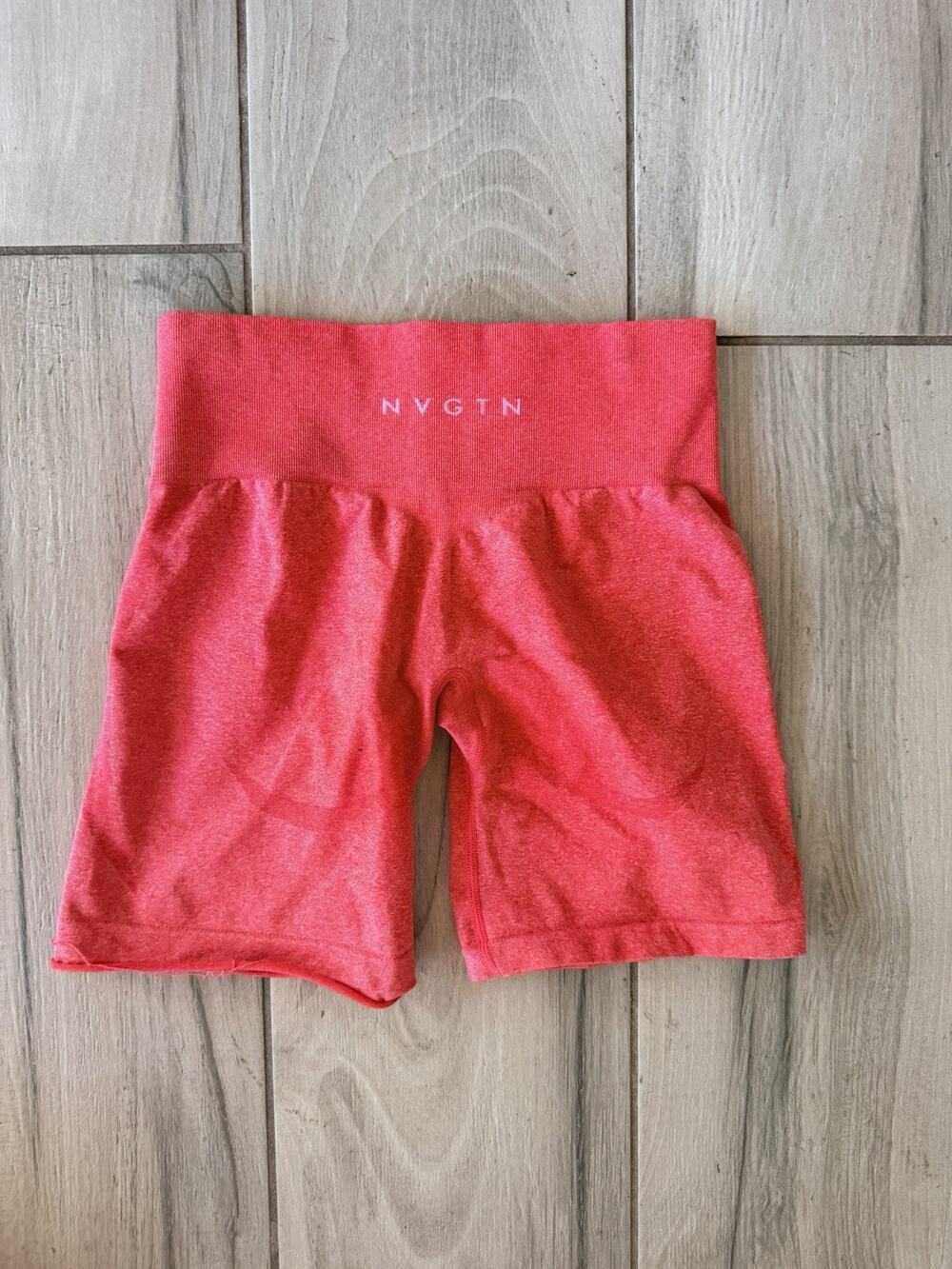 NVGTN Shorts Womens Small Coral Seamless High Waist Biker Yoga Gym Athletic KB